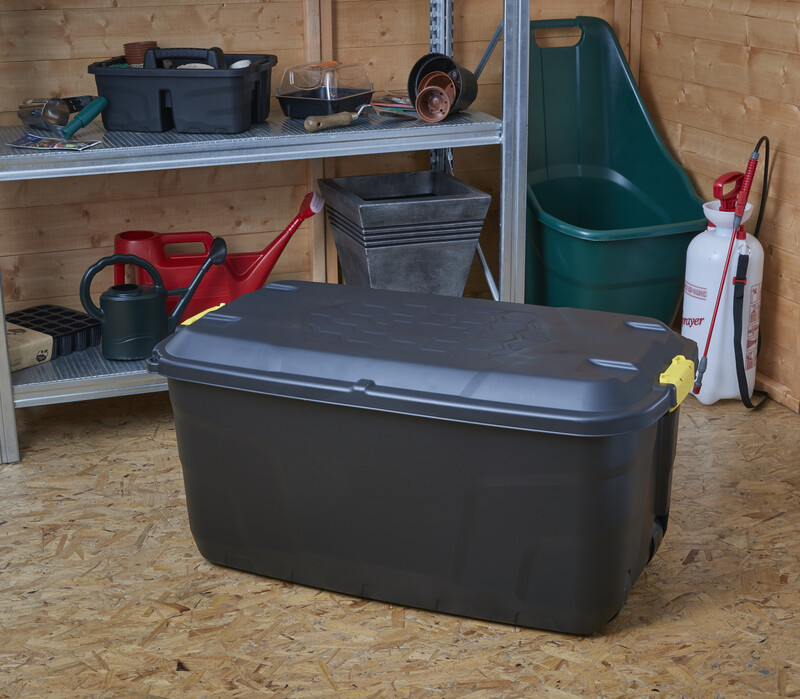 145L Heavy Duty Wheeled Trunk-Black/Yellow