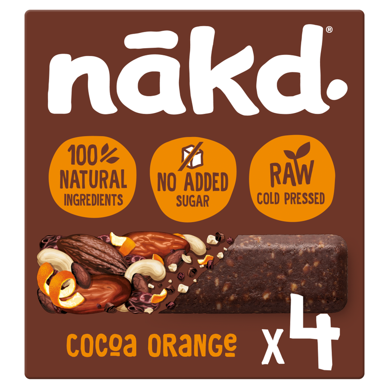 Cocoa Orange Raw Fruit & Nut Bars 4x35g