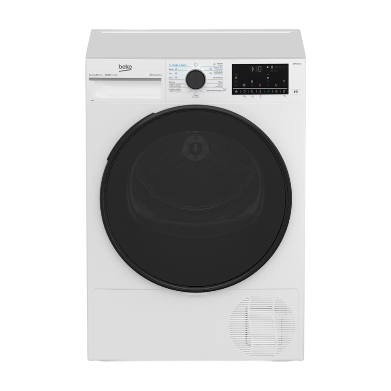 Beko B5T4824W vrijstaande wasdroger - 8 kg capaciteit - warmtepomptechnologie - energiezuinig - sensordroging - wit
