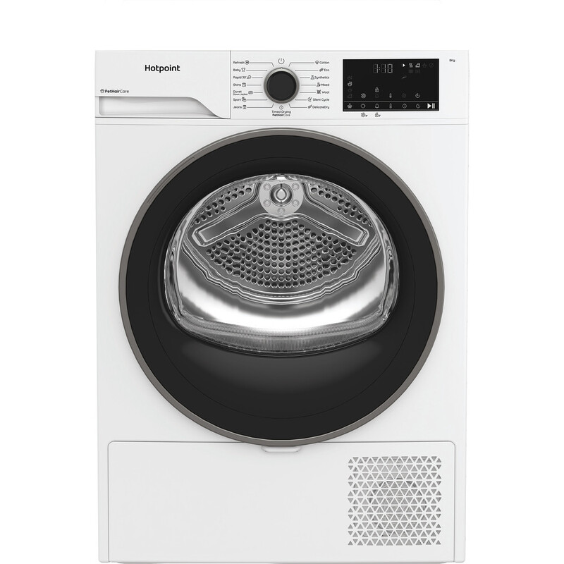 Sèche-Linge Pompe À Chaleur Hotpoint CHD84MWBSEE – Capacité 8 kg, Silencieux 64 dB - vue 2