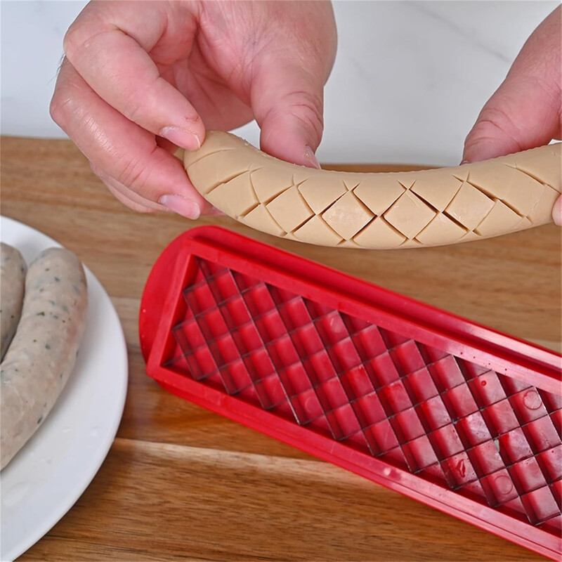 Huacan hotdog-, worst- en hamsnijder, patroonsnijder, reliëfapparaat voor grillworst