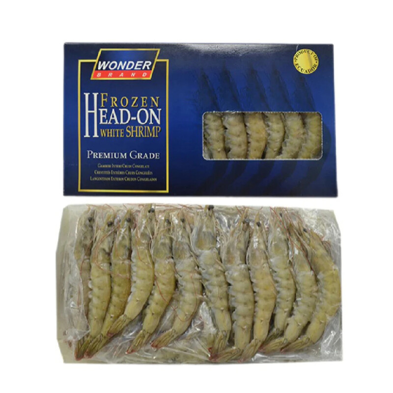 Wonder 40/50 Raw Head-On Shell-On Vannamei IQF Prawn 1kg