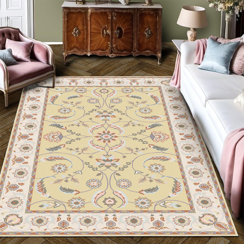 Rugs for Bedroom & Living Room - Washable Floral Boho Vintage Rug,Soft & Non-Slip,Car