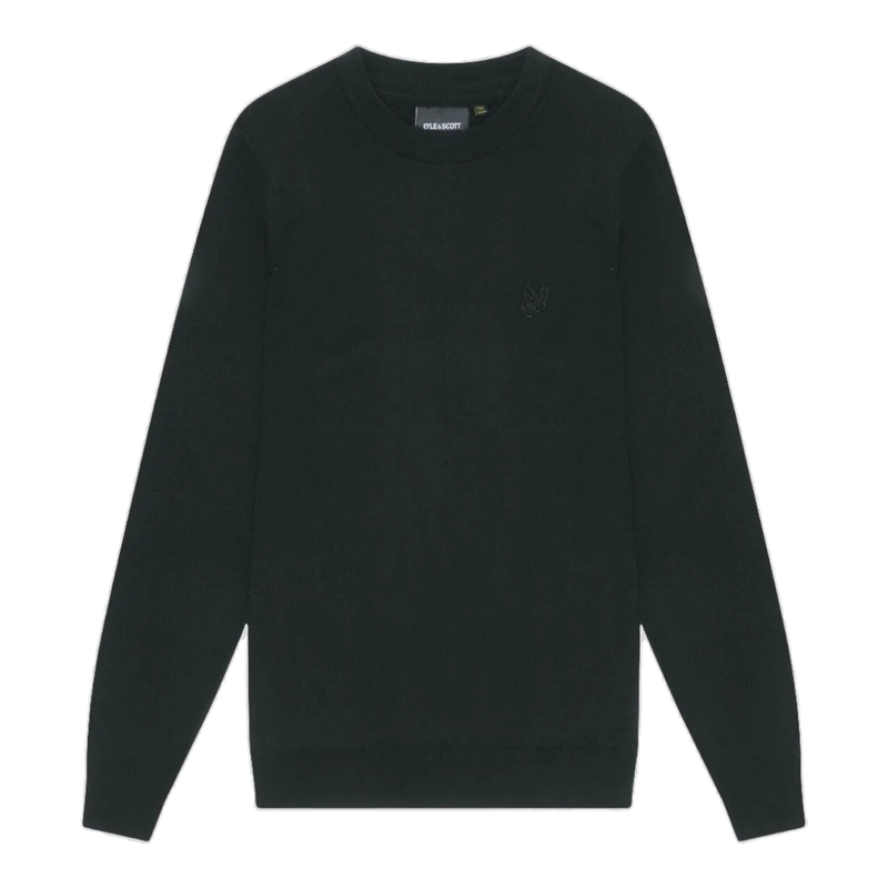 Lyle & Scott Merino Wool Crew Neck Jumper - Jet Black