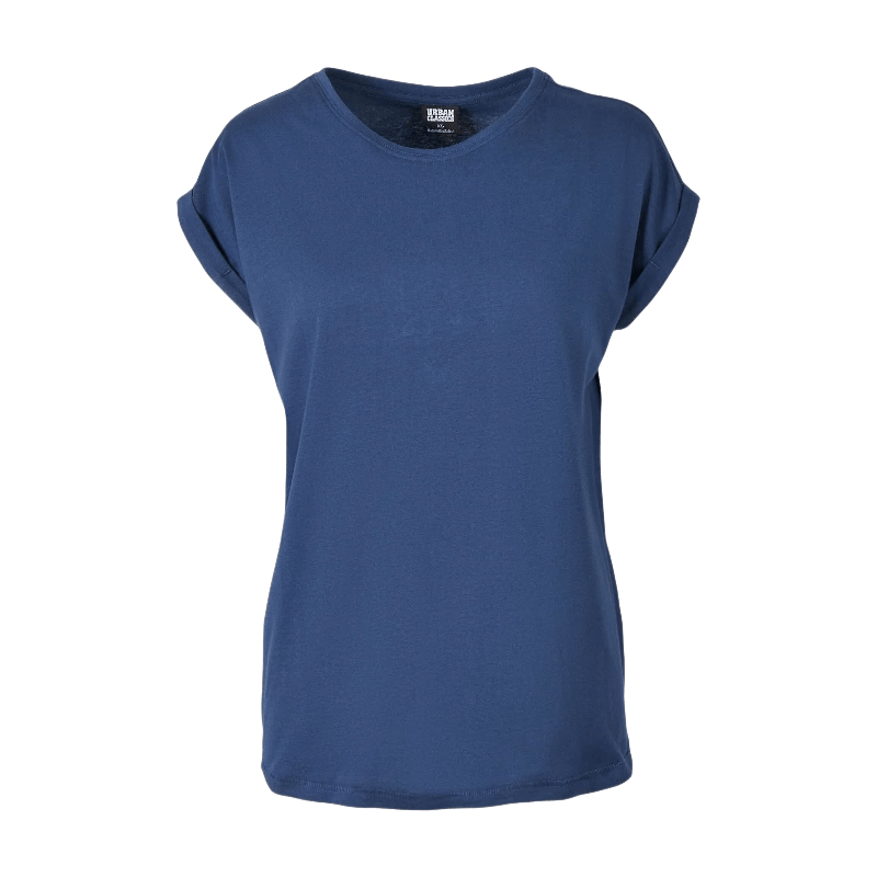 Dames extra schouder T-shirt donkerblauw L