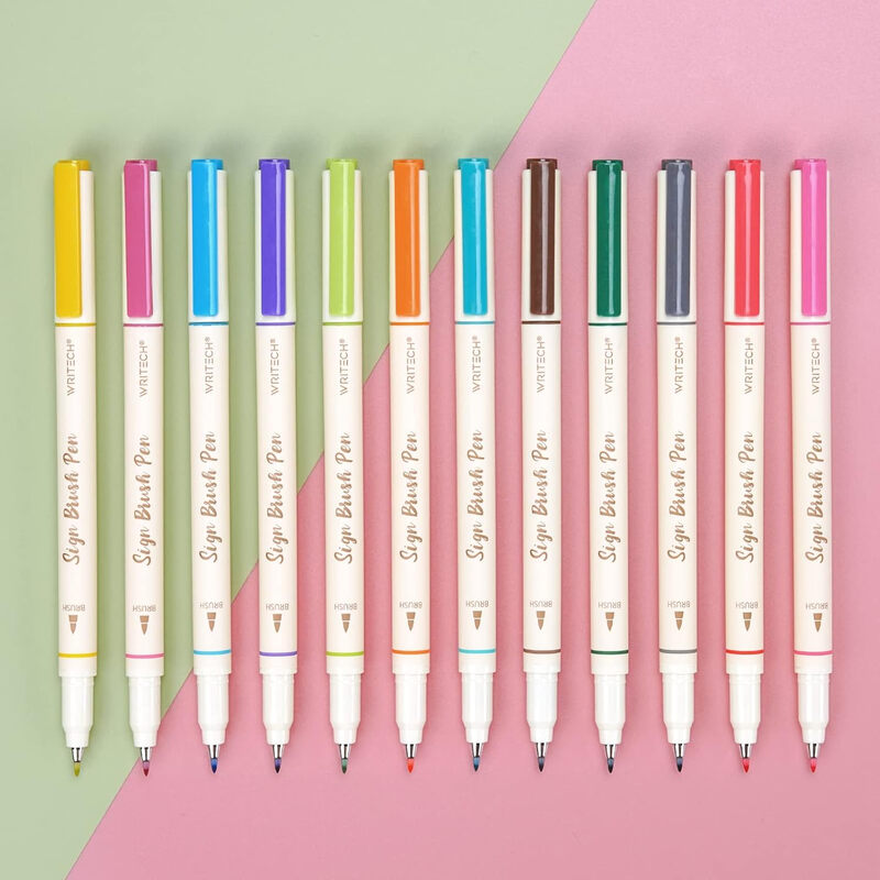 Arts Sign Brush Pen 12 Assorted Vibrant Colors