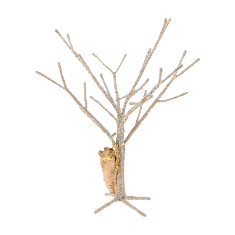 TREE JUTE LED 40CM SILVER