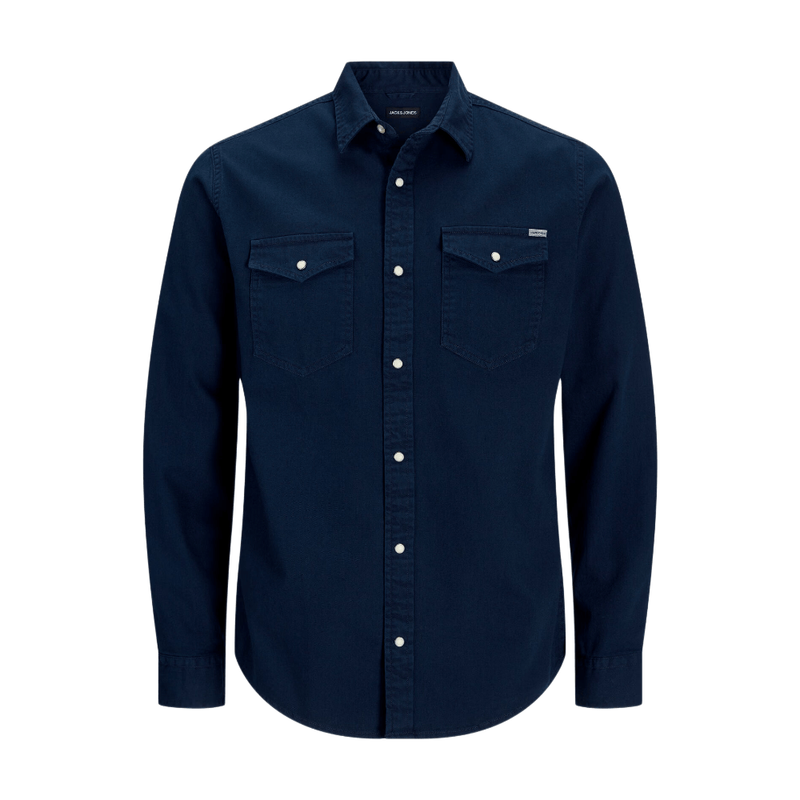 JACK & JONES Herren Jjesheridan Shirt L/S Noos Jeanshemd, Dark Navy, XL EU - Image 5