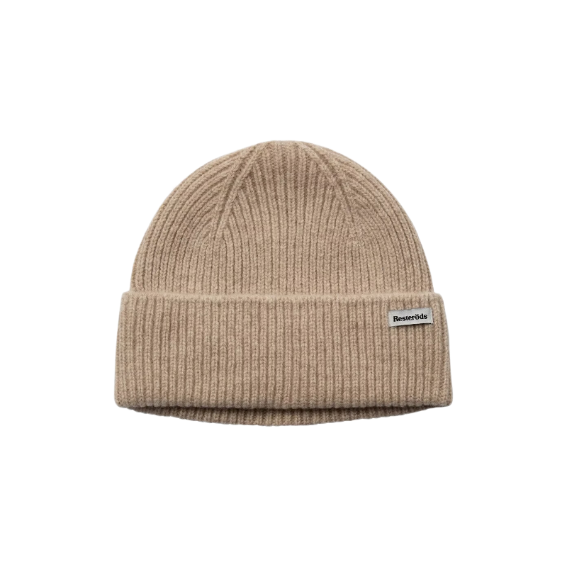 Resteröds Bonnet d'hiver en laine isolante, ajustement classique, beige