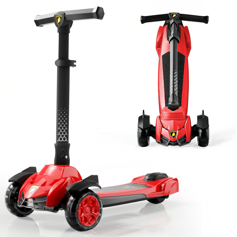 3 Wheel Kids Scooter for Ages 6-12, Light Up Wheels Kick Scooter with Sturdy Deck, 33