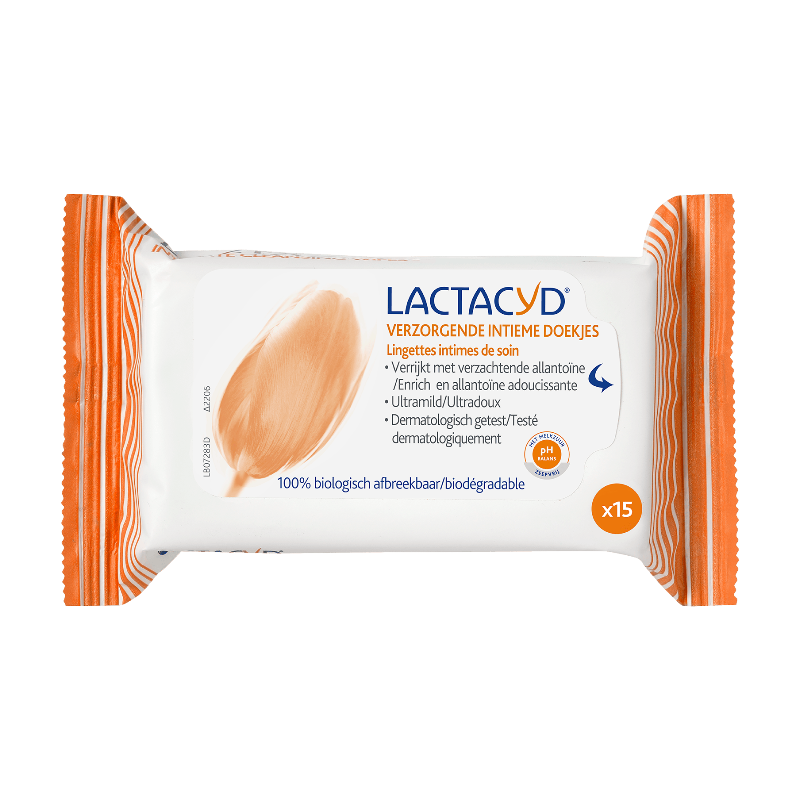 Lactacyd Lingettes Intimes Soin – fraîcheur en déplacement – 15 unités