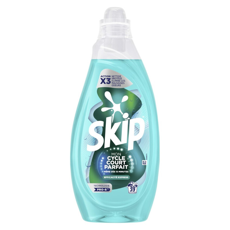 Skip lessive liquide mon cycle court parfait efficacit√© express x39 - vue 3