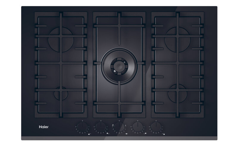 HAVG75TBBP 75cm Gas on Glass Hob with Preci Flame - Black