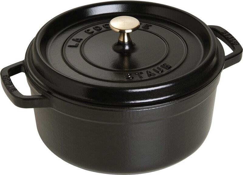 STAUB cocotte klassieke emaille gietijzeren braadpan – 24 cm, zwart, 3,8 L
