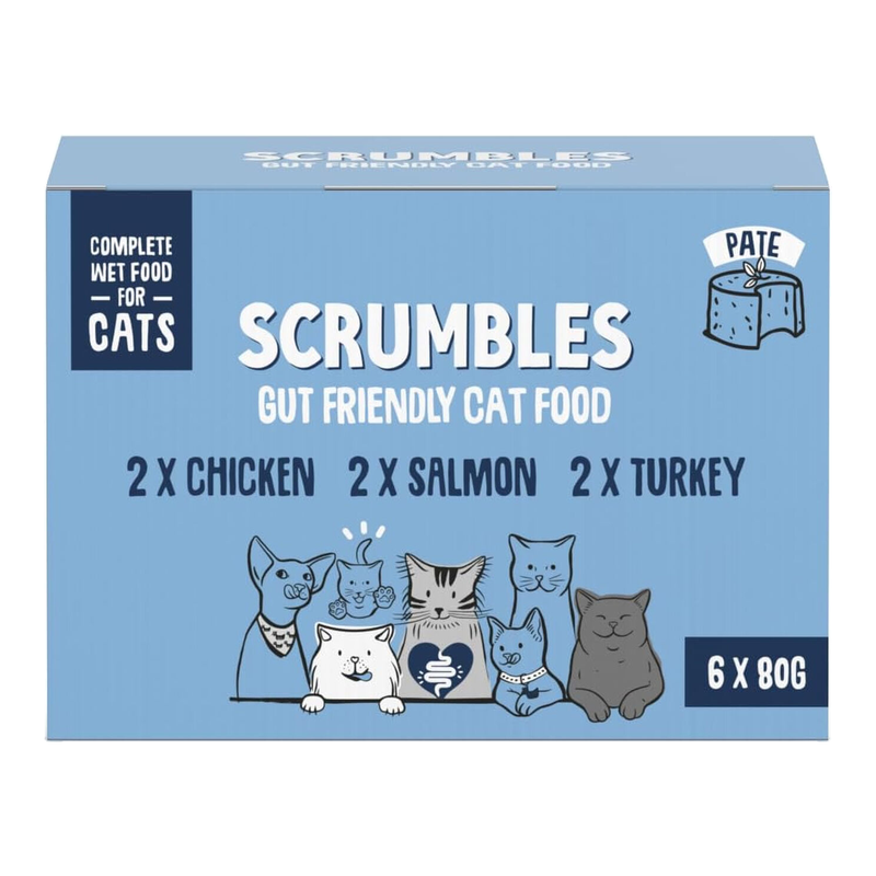 Scrumbles Wet Cat Food Pate Selection Tins 6X80g