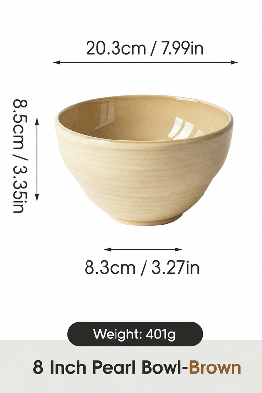 JIWOO Zen 8" Schale Glänzend Braun 1 Stück