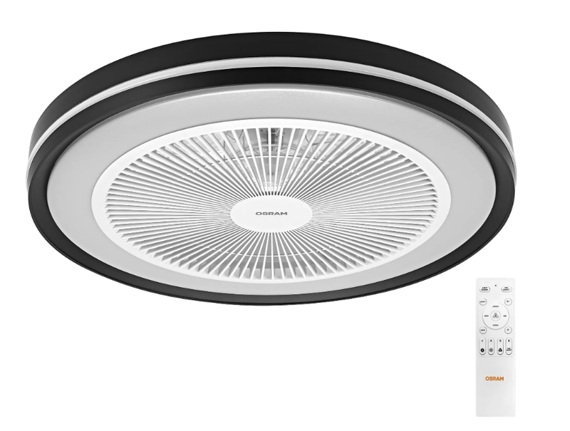 OSRAM LED Deckenventilator, Weiß/Schwarz, 49 cm Durchmesser, Einstellbare Farbtemperatur (3000-6500 K), Fernbedienung, Leise