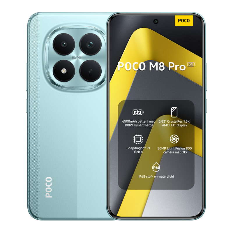 Xiaomi POCO M8 Pro 5G - 8GB - 256GB - Groen - 6.83 inch 1.5K AMOLED - 6500 mAh Batterij - 100W Sneladen
