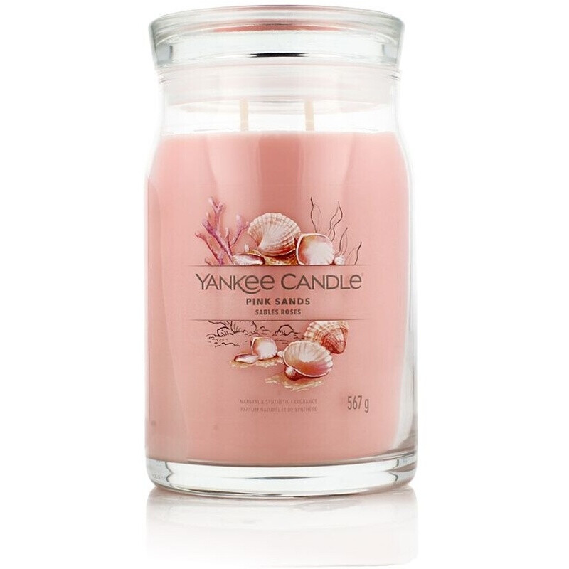 Yankee Candle Duftkerze im großen Glas | Pink Sands | Frische und Blumige Duftkomposition für Zuhause