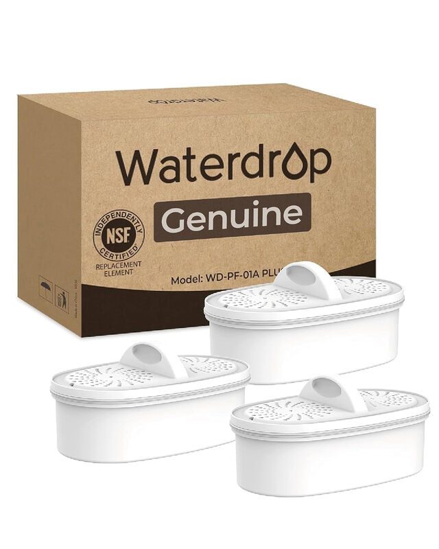 Waterdrop WD-PF-01A Plus NSF Certified Replacement Filters for All Waterdrop Jug Filter Systems with a Life of up to 3 Months or 757 Litres (3-Pack)