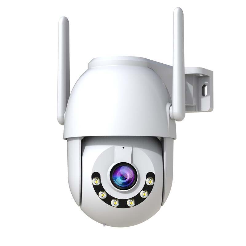 JOOAN 2K Outdoor Security Camera LAN 2.4G WiFi 360°PTZ Cam for Home Surveillance IP66 Waterproof Motion Detect & Alert Sound Alarms Color Night 24/7 Record Cloud/8-256G Card Storage Auto Tracking