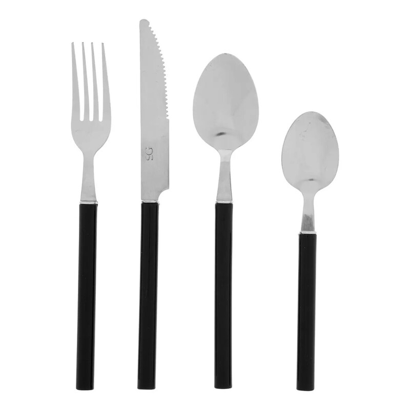 Secret de Gourmet Plastic Bestekset - Zwart, 24 stuks