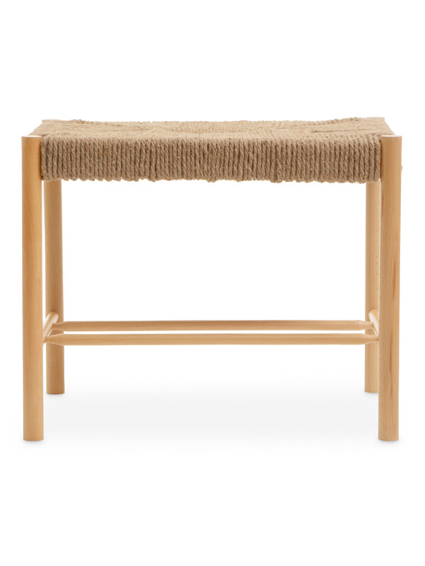 Interiors by Premier Stool Bandar Beech Wood & Hemp Rope Natural
