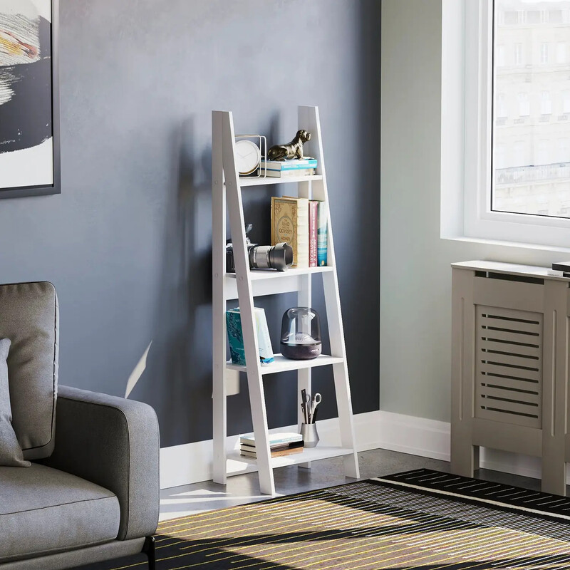 Vida Designs Bookcase Bristol Ladder 4 Shelves White