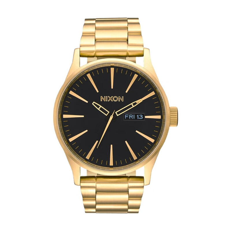 A356-510 Stainless Steel Men's Sentry SS Black and Gold Plated Watch