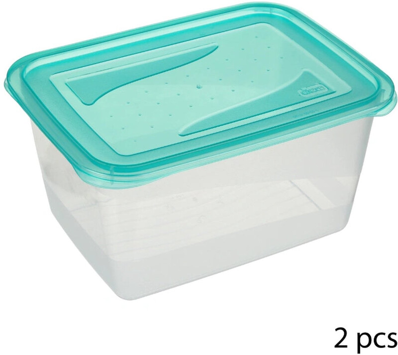 5five Set voedselopslagdozen - 2 stuks, 2L, Transparant