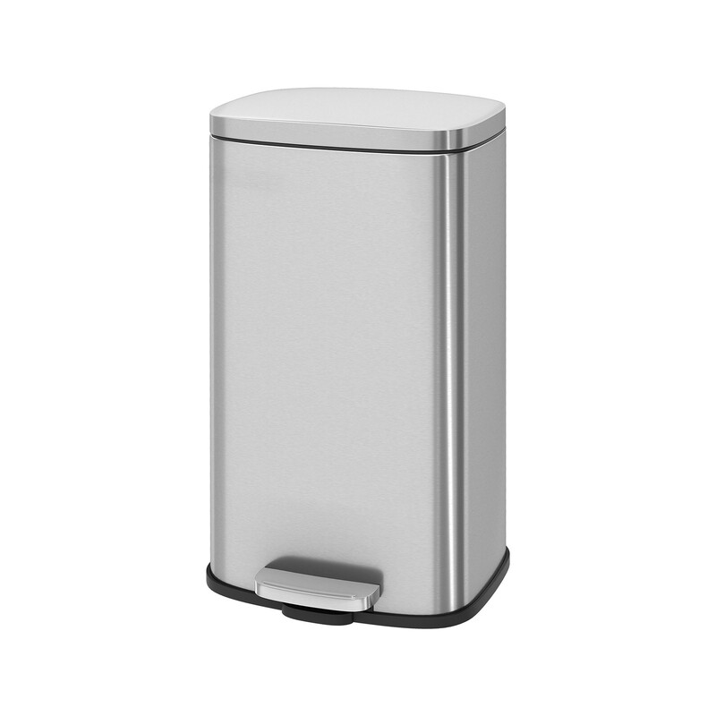 Ochama X Songmics Silver Joyfurnos 30L Kitchen Rubbish Bin With Soft-Close Lid And Inner Bucket,
