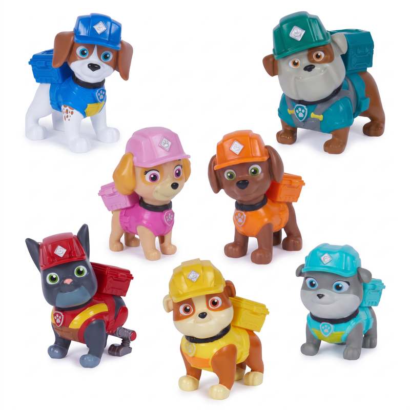 Rubble & Crew Bouw Familie Cadeaupakket - 7 Figuren, 5 cm