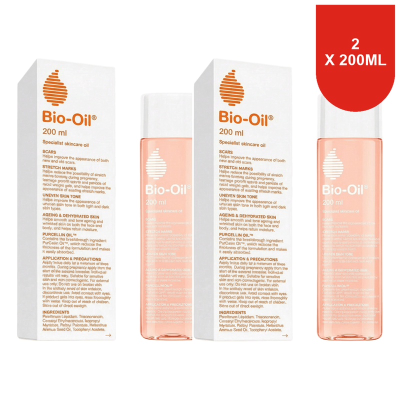Bio-Oil Huile de soin pour vergetures et cicatrices – 200 ml (Lot de 2)