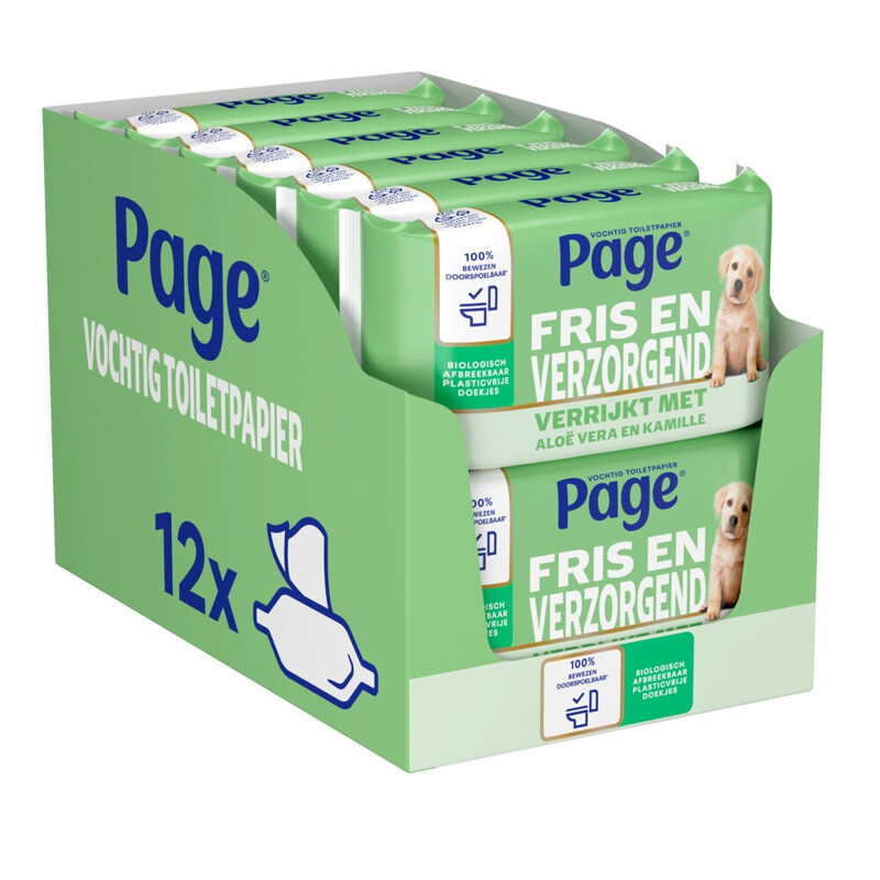 PAGE Aloe Vera vochtige toiletpapier 38 vel× 12