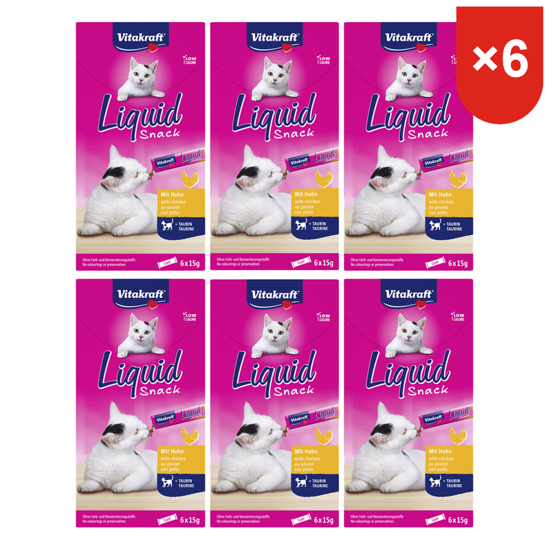vitakraft Snack liquide au poulet - Friandises pour chats - 6 * 6= 36 x 15 g