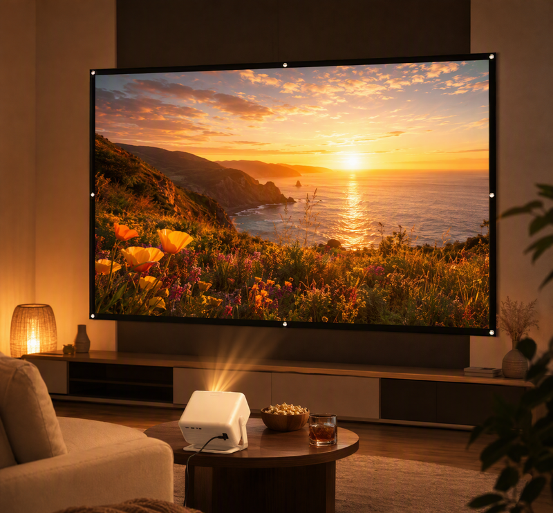 Big Screen Entertainment Bundel - XGODY Gimbal A6 Pro Draagbare Projector Met 100 Inch Projectiescherm Als Cadeau