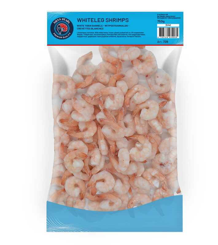 Mooijer-Volendam Vannamei garnalen, gekookt, met staart - 750 g
