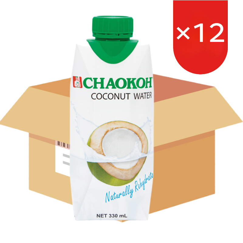 CHAOKOH 100% Puur Kokoswater 12 x 330 ml (Doos)