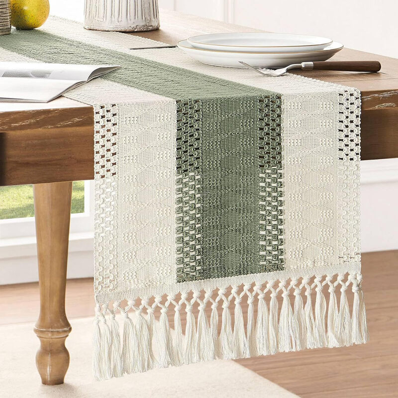 Boho Table Runner 5pcs table runner and placemat, Farmhouse Rustic Dining Kitchen Cen