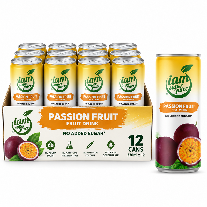 I am Super Juice passievruchtdrank, zonder toegevoegde suikers 330 ml * 12