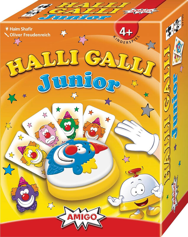 AMIGO 7790 - Halli Galli Junior Kartenspiel, Inhalt: 1 Stück, für Kinder, blau/grün