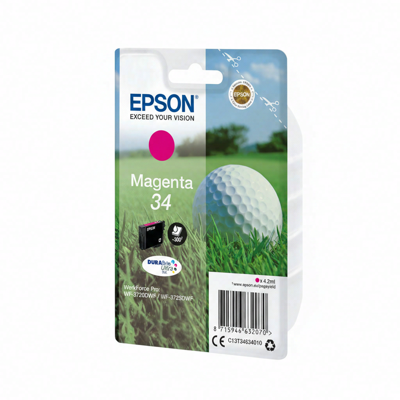 Epson golfbal singlepack magenta 34 DURABrite Ultra inkt