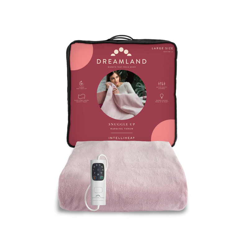 Snuggle Up Warming Throw – Fast Heat-Up, Plush Fleece, Auto Shut-Off – Pink, 120 x 16