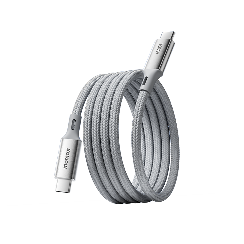 MOMAX Mag.Link Elite 100W Magnetic Braided Charging Cable, 1m