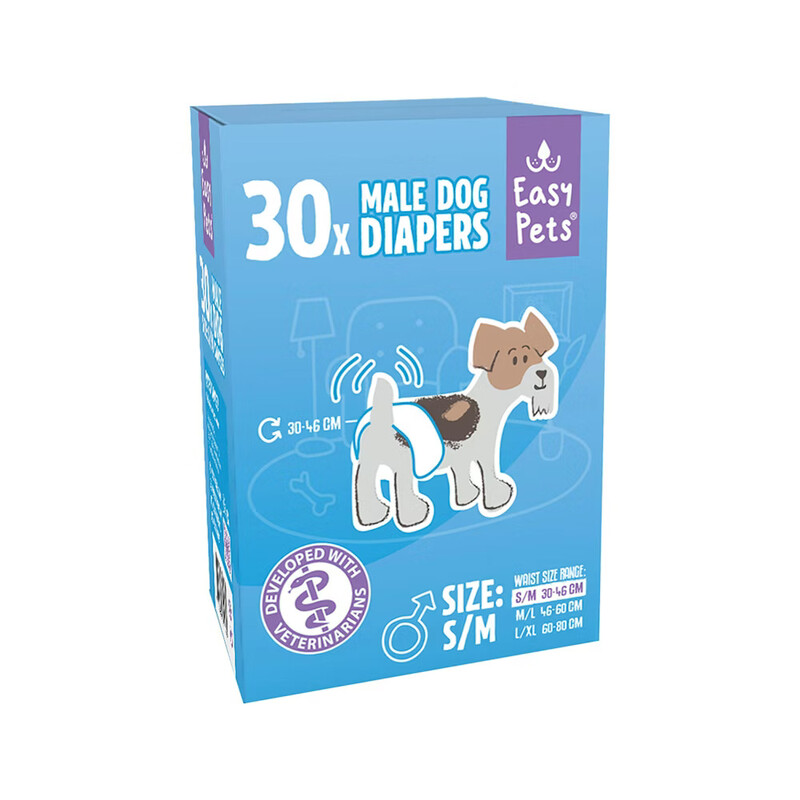 EasyPets Hundewindeln für Rüden S/M 30 Stück