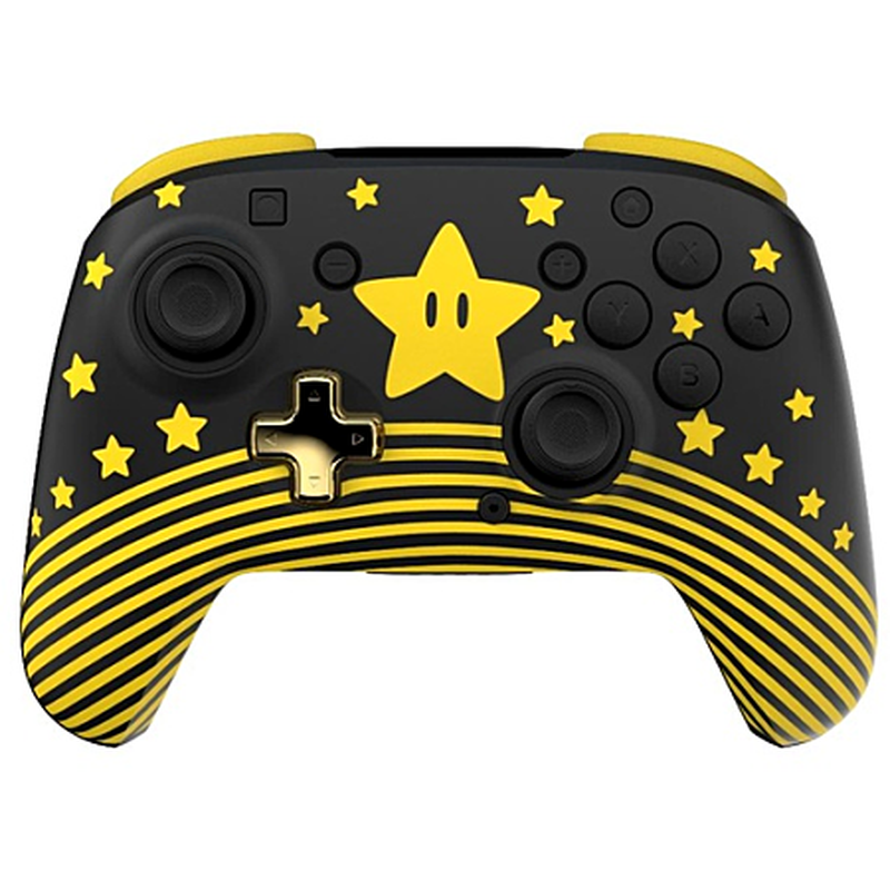 Turtle Beach Manette sans fil Rematch Super Mario Étoile pour Nintendo Switch - Licence officielle - Commandes de mouvement - Boutons assignables - De