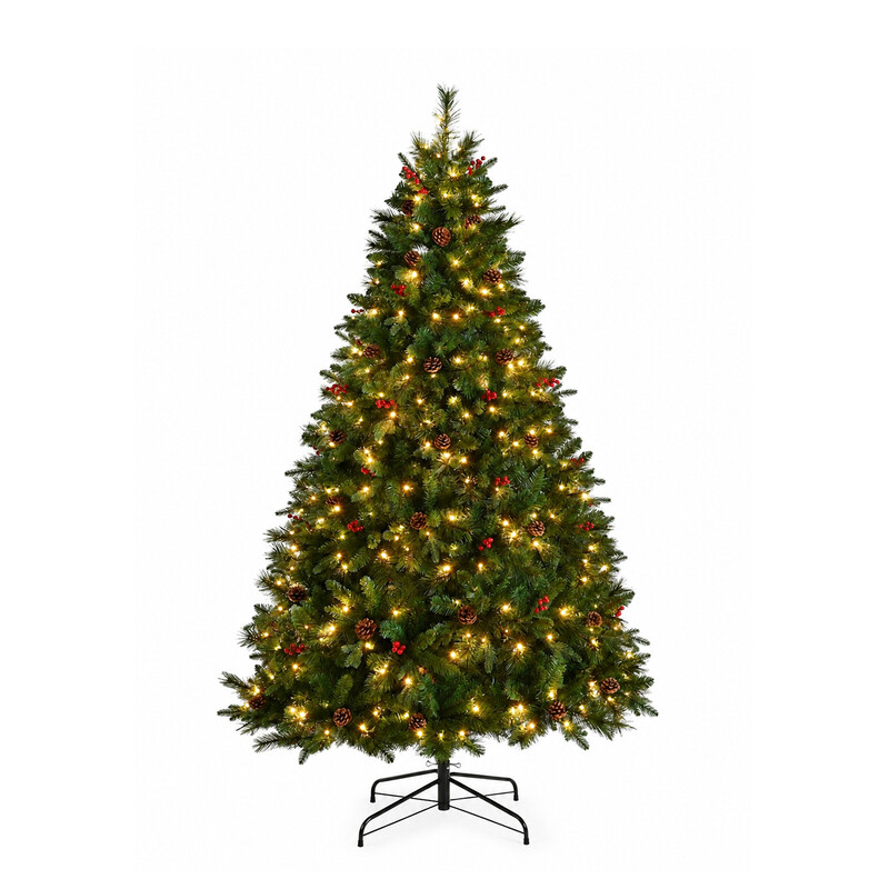 Festive 5ft Pre-Lit Ben Nevis Pine Christmas Tree