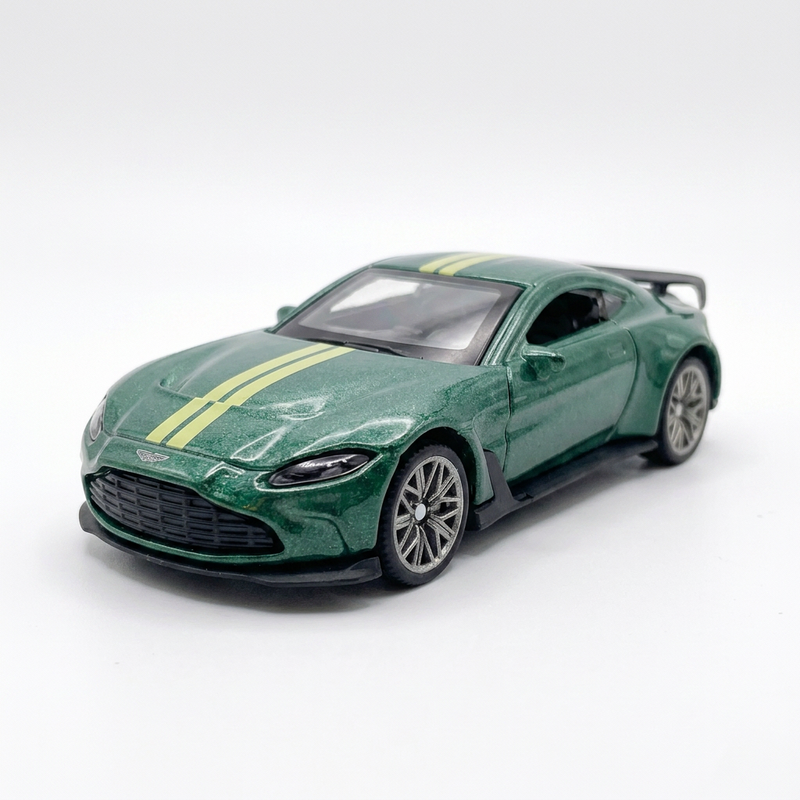 RMZCity Aston Martin (V12) 1:64-Sportwagen-Modell aus Metall, grün, mit aufwendigem Lackdesign, Sammlerstück, Spielzeug für Kinder, Geschenk zu Halloween, Weihnachten und Neujahr
