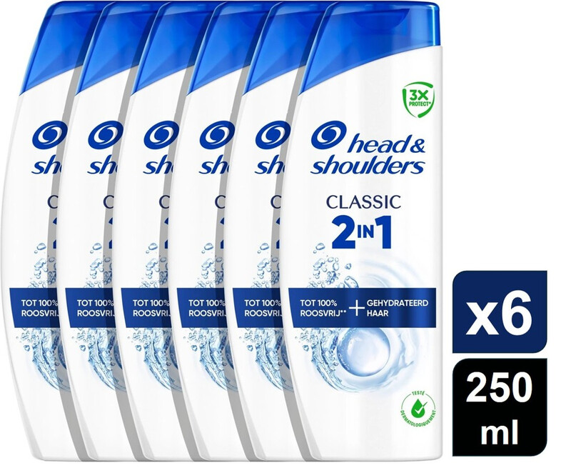 Head & Shoulders Classic 2-in-1 Anti-roos Shampoo en Conditioner - 6 x 250 ml (6-Pack)
