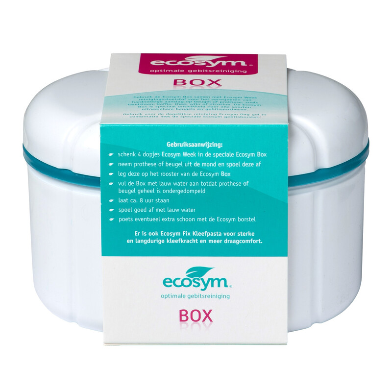 Ecosym Boîte de Nettoyage Dentaire – pour le nettoyage hebdomadaire des prothèses dentaires et des appareils orthodontiques – 1 unité